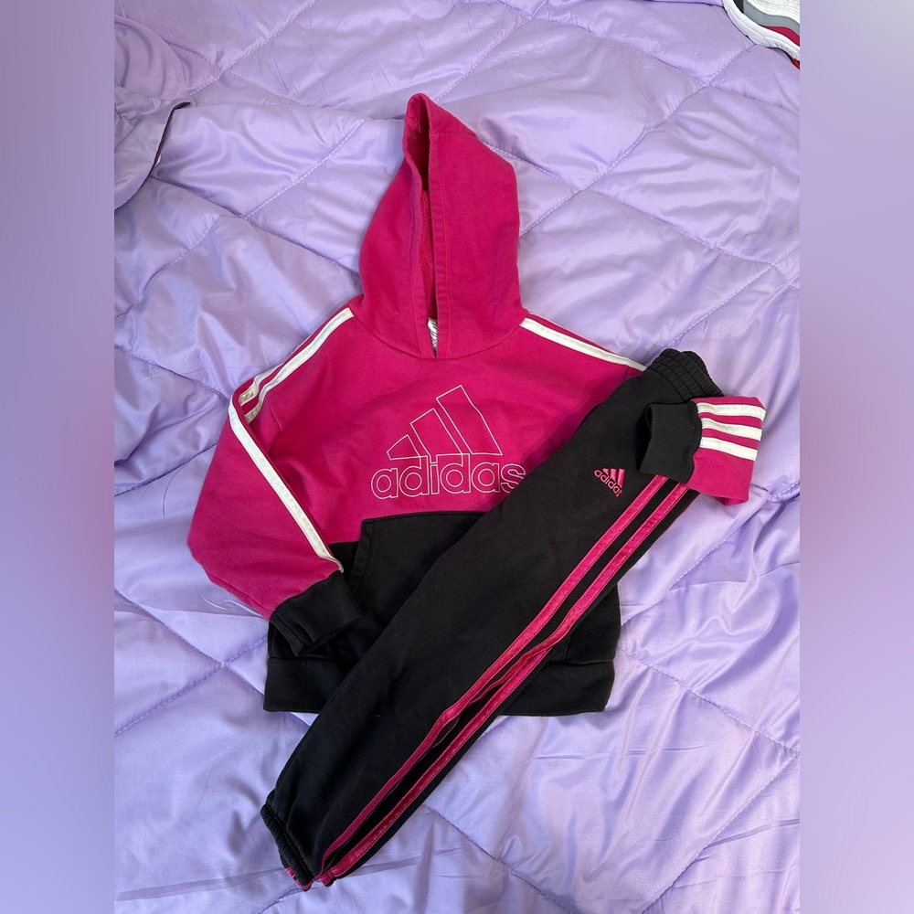 Two Piece Adidas Sweat Outfit Toddler Girls